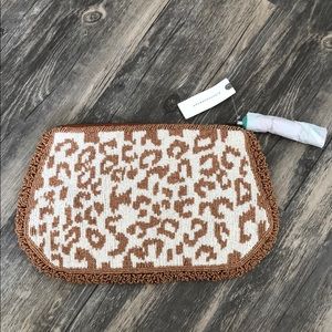 Anthropologie Animal Print Clutch Embroidery